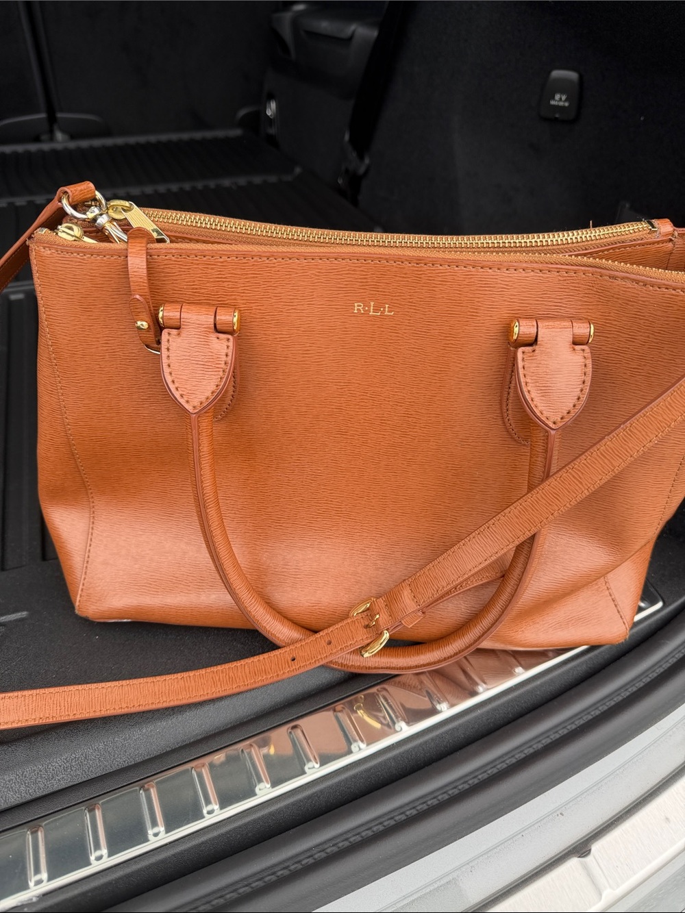 Lauren ~Ralph Lauren ~ Ricky Tan Leather Tote Bag with Shoulder Strap